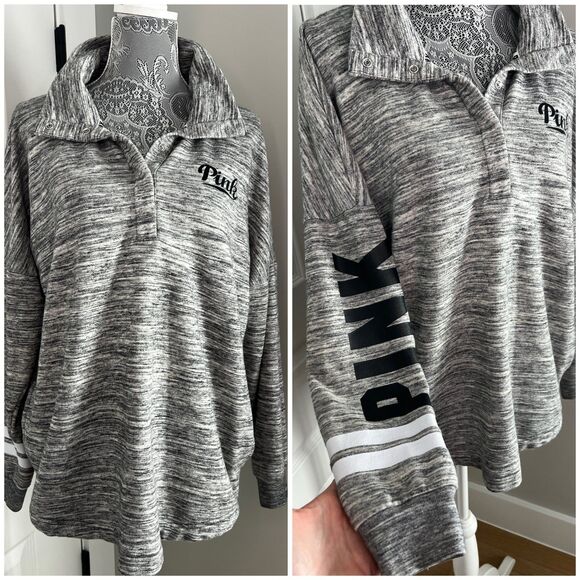 Victoria’s Secret PINK Long Sleeve sweatshirt Pullover Small Oversized - Picture 1 of 12